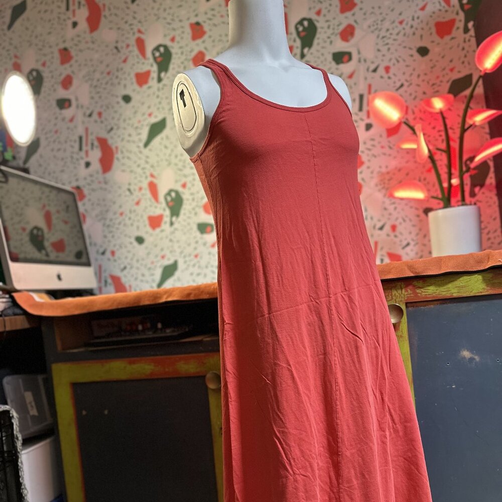 House 100% Cotton Organic Tank Dress in Cherry - 2 (4-6)